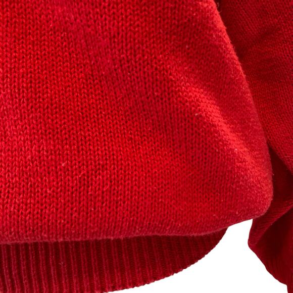 Vintage Y2K Victoria Jones Red Knit Cropped 3/4 Sleeve Knit Sweater Shirt Sz PM - Picture 12 of 16